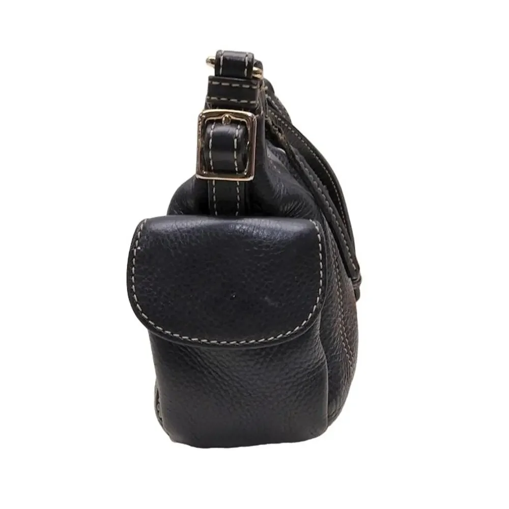 Dooney & Bourke Small Black Pebbled Leather Hobo Shoulder Bag